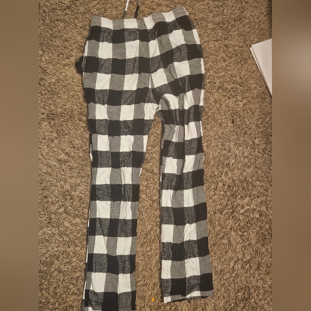 Hollister White Plaid FLANNEL Pajama Pants Women's Small - Picture 3 of 3